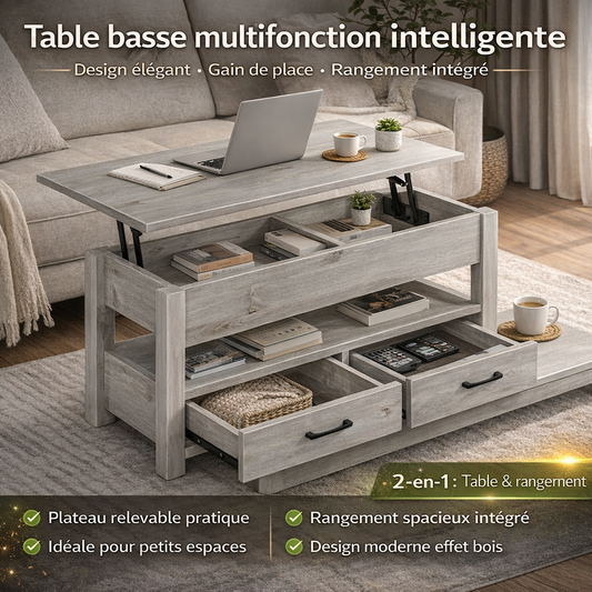 Domario - Table basse convertible