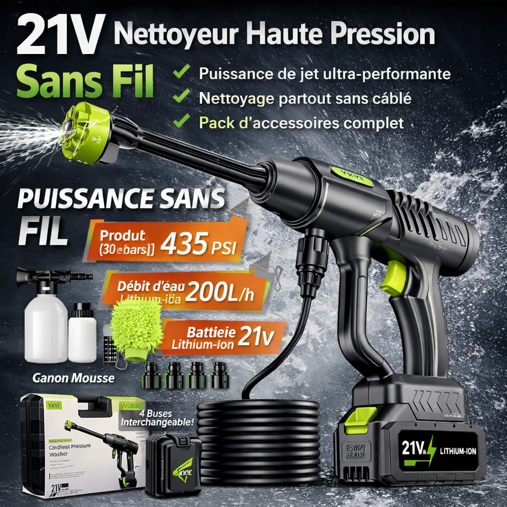 Domario - Nettoyeur Haute Pression Sans Fil